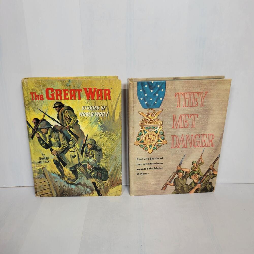 2 Vintage Whitman Books Real Life Stories They Met Danger The Great War